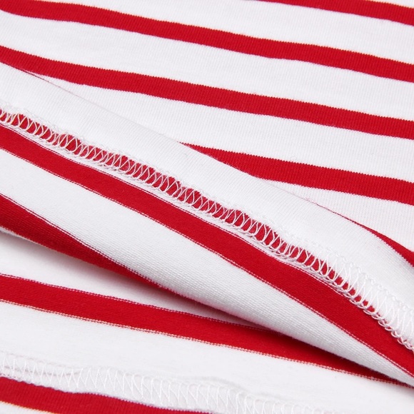 Toddler Kids Striped Long Tee - RED - Picture 5 of 6